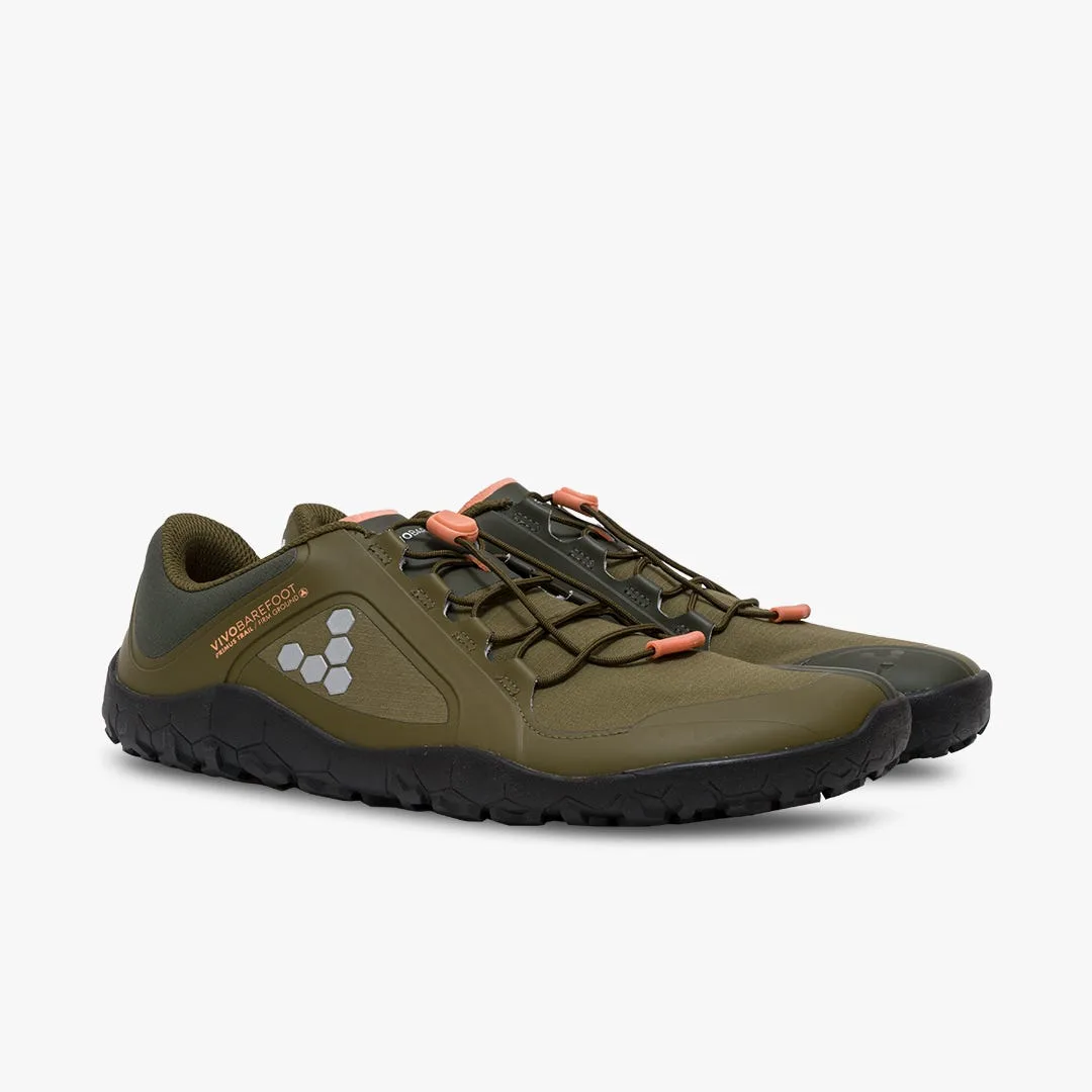Кроссовки Vivobarefoot Primus Trail III All Weather FG — мужская модель, тёмно-оливковый, фото 4