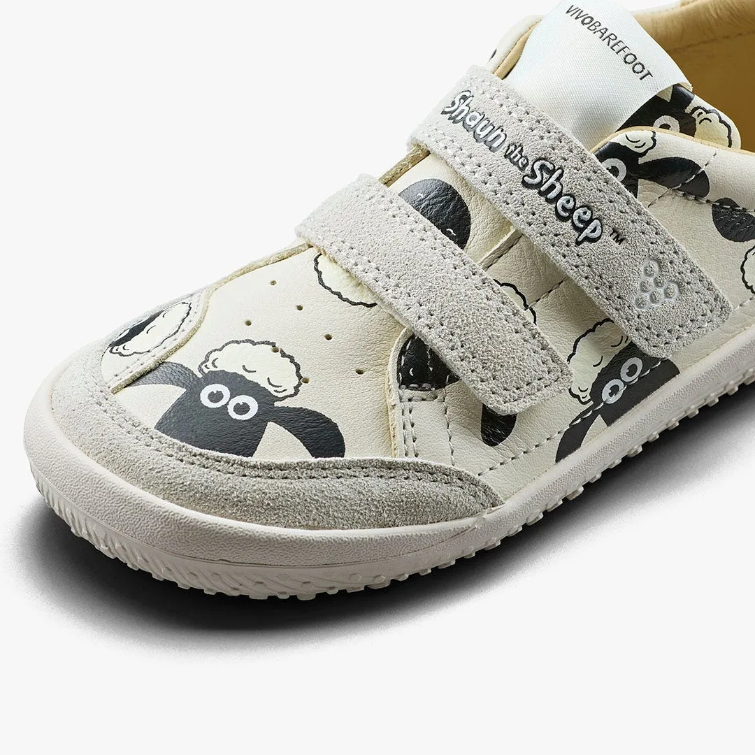 Кроссовки Vivobarefoot Gobi Sneaker — для дошкольников, белый с принтом «Барашек Шон», фото 6