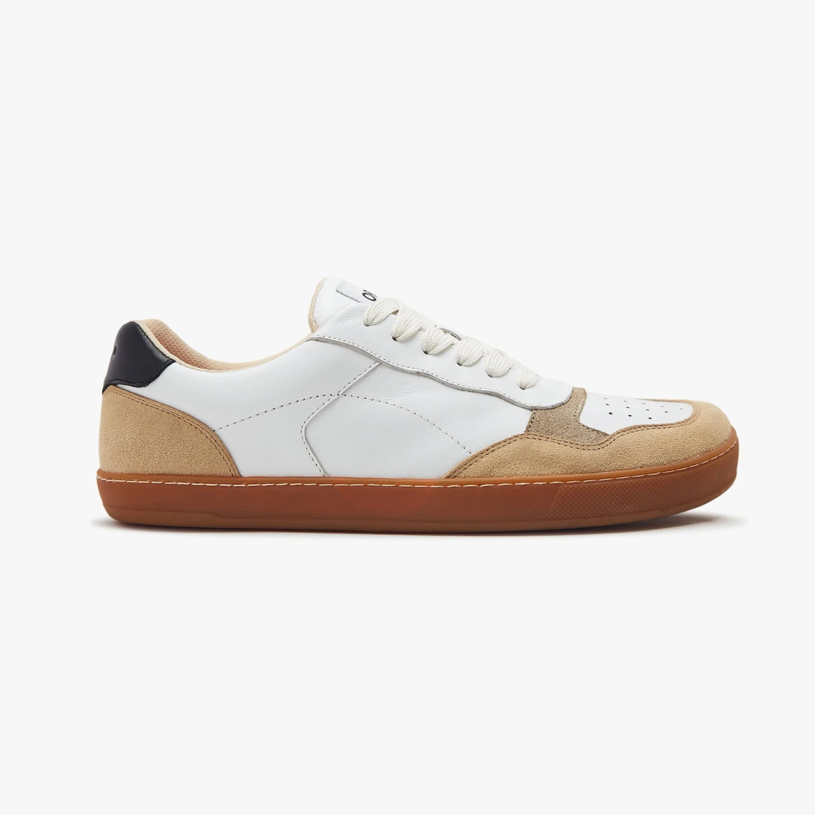 Босоногие кеды Origo Modern Retro Sneaker — белый с бежевой замшей, фото 3