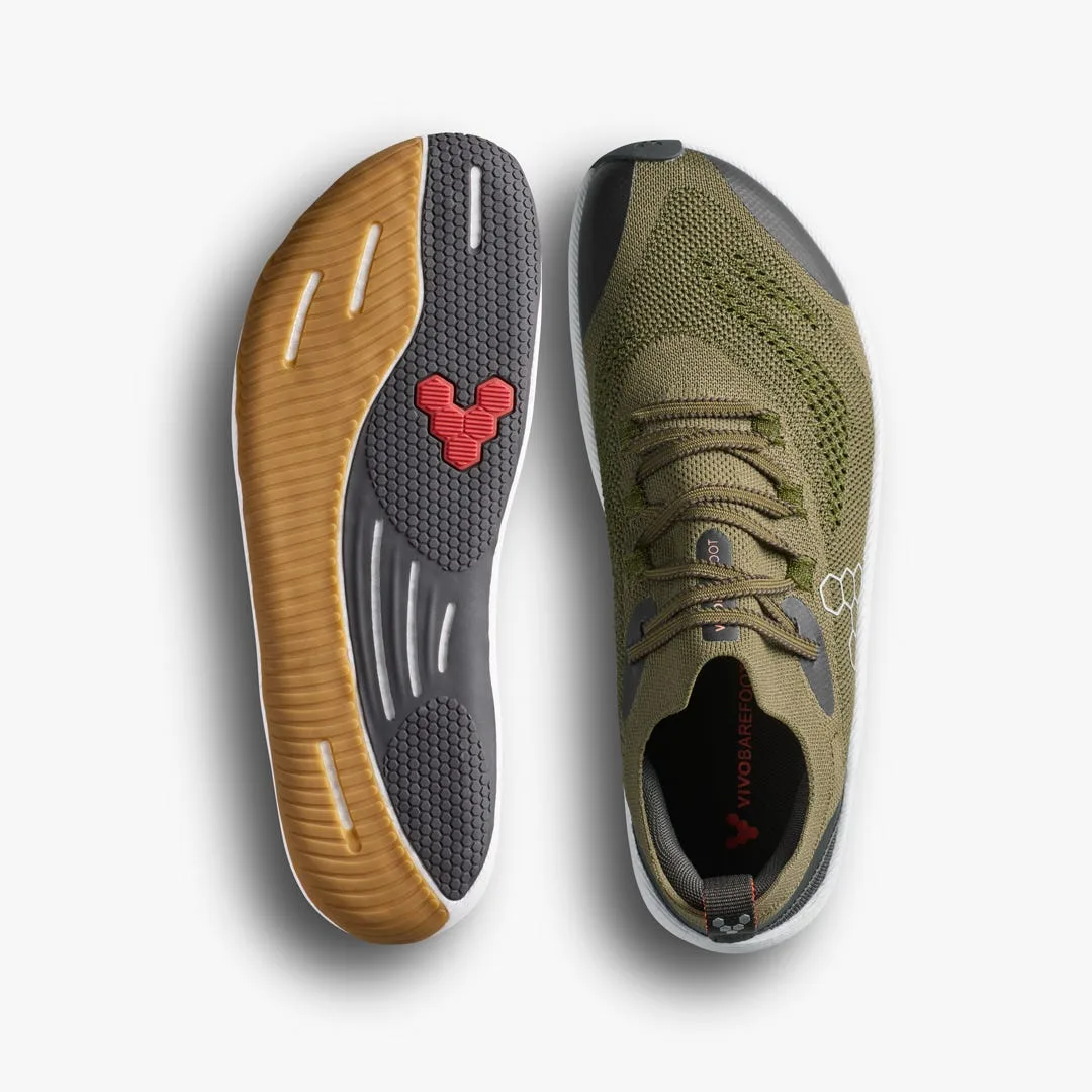 Кроссовки Vivobarefoot Primus Flow Knit — женская модель, тёмно-оливковый, фото 2
